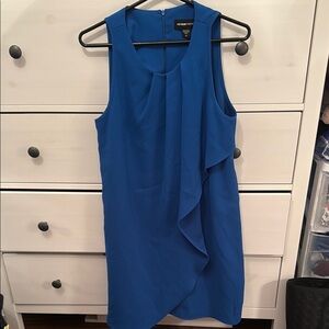 Fifteen Twenty Blue Asymmetrical Ruffled Sheath Dress